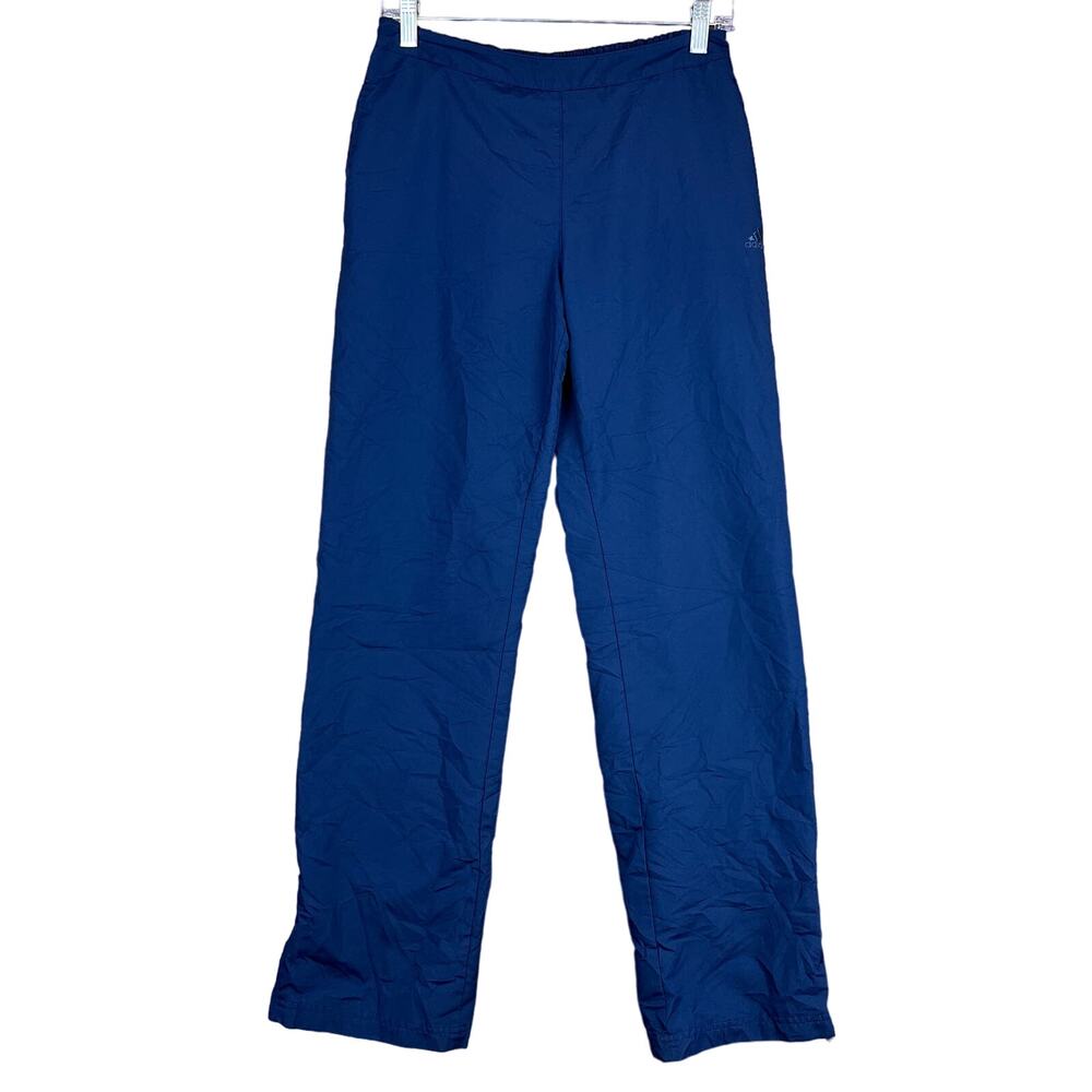 Adidas Mens Pants Navy Blue Pull On Straight Leg Athletic Windbreaking Small